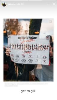 Jade Carey expresses anticipation about Beavers' meet season schedule; Instagram - @jadecarey
